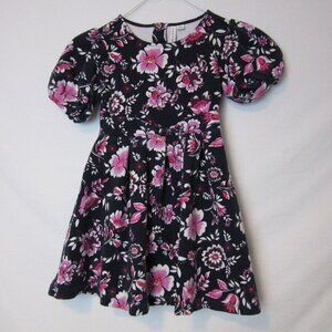 Janie and Jack Dress Puff Sleeve Pink Floral Fit and Flare Formal Party Girls 6